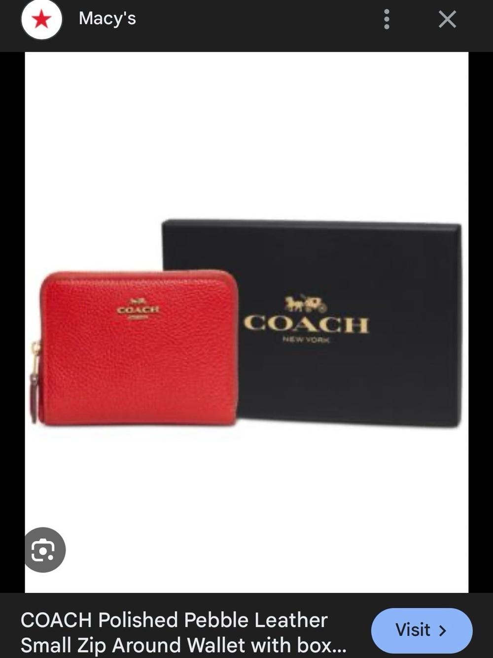 Coach Red Zip Wallet - Picture 3 of 3